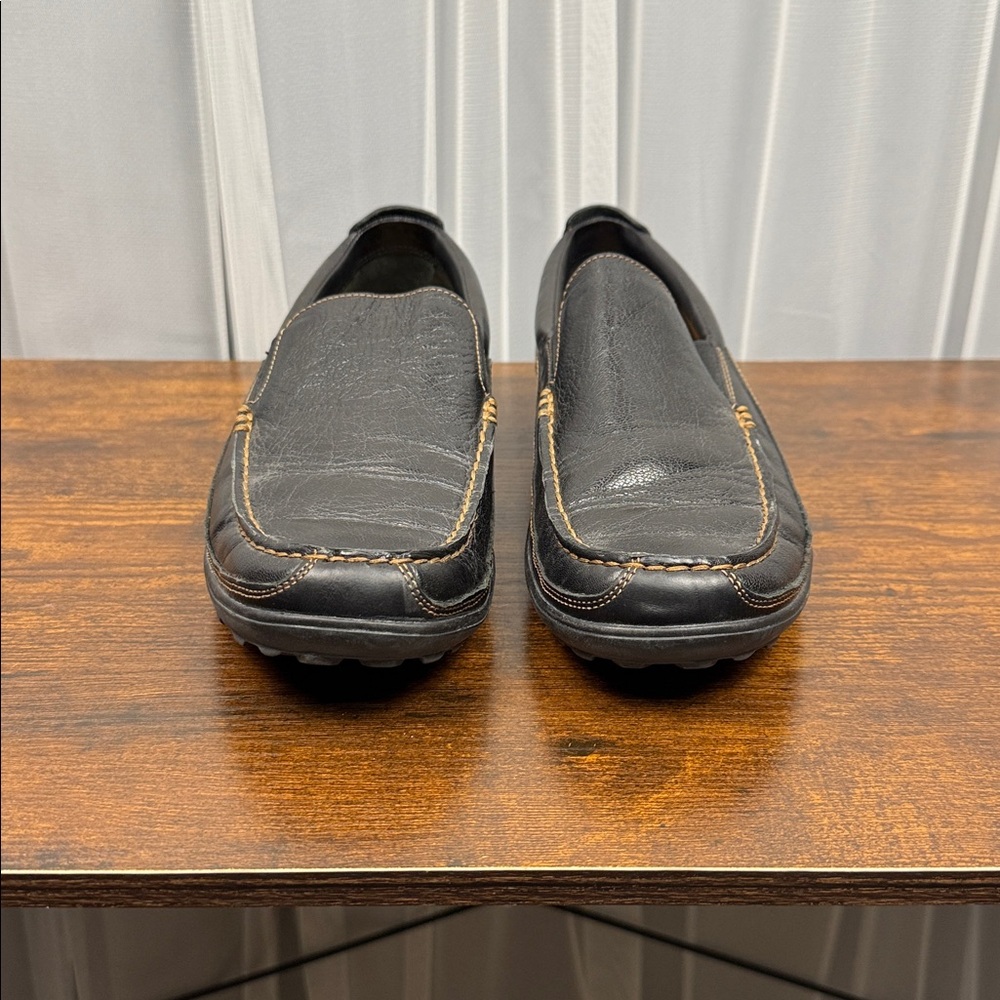Cole Haan Mens Black Leather Slip On Loafers Comfort‎ Casual Driving Shoes